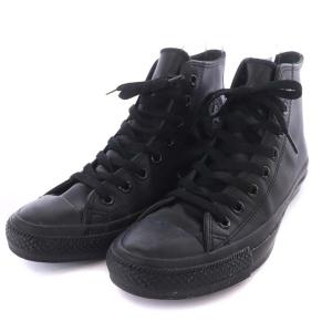 CONVERSE LEA ALL STAR HI MONOCHROME ハイカットスニーカー レザー 25.0cm ブラック