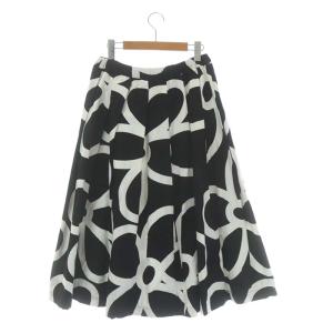 COMME des GARCONS AD2021 ボリュームスカート フラワープリント S 黒 白