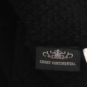 GRACE CONTINENTAL 20AW 刺繍ケーブルニットワンピース ロング タイト 長袖 レースアップ 36 ブラック マルチカラー