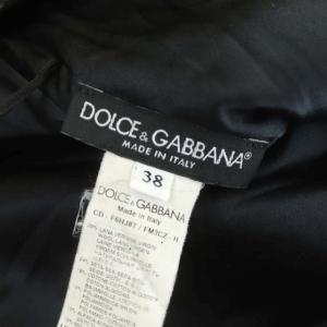DOLCE&GABBANA ツイードレースワンピース ロング タイト レース 半袖 Vネック 38 ブラック