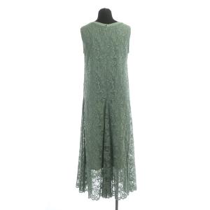Diagram GRACE CONTINENTAL 20AW レースワンピース ロング ノースリーブ Aライン フレア 36 グリーン