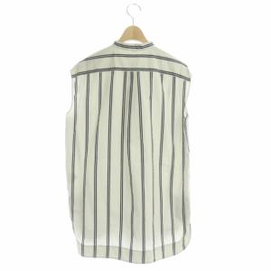Theory 22SS Ventura Stripe SL Hi Low Tunic ブラウス シャツ ノースリーブ ストライプ バンドカラー