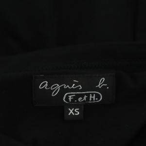 agnes b. ロゴTシャツ 半袖 カットソー プルオーバー XS ブラック ホワイト