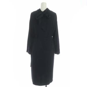 ANAYI Eternal Line 22SS バックサテンボウタイサックワンピース 34 紺