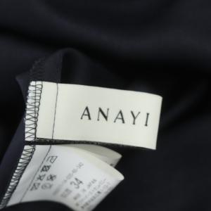 ANAYI Eternal Line 22SS バックサテンボウタイサックワンピース 34 紺
