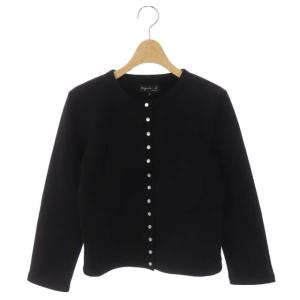 カーディガン プレッション 長袖 前開き 裏起毛 1 ブラック