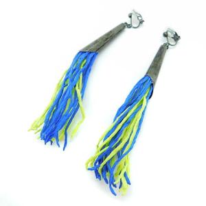 イヤリング ペーパー 青 黄緑 ブルー イエロー グリーン