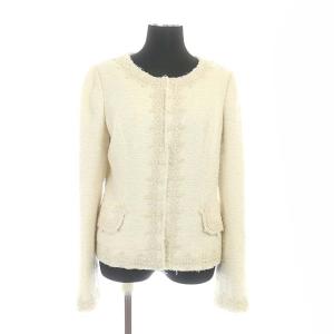 EPOCA スーツ セットアップ ツイード ノーカラージャケット フレアスカート 膝丈 38 ライトベージュ