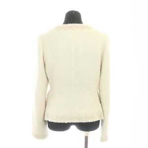 EPOCA スーツ セットアップ ツイード ノーカラージャケット フレアスカート 膝丈 38 ライトベージュ