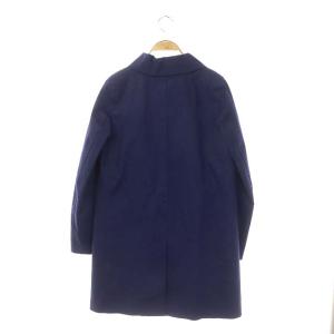 MACKINTOSH ゴム引きコート ステンカラーコート ライナー付き アウター ロング 比翼ボタン 38 紺 ネイビー