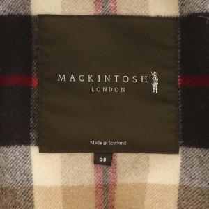 MACKINTOSH ゴム引きコート ステンカラーコート ライナー付き アウター ロング 比翼ボタン 38 紺 ネイビー