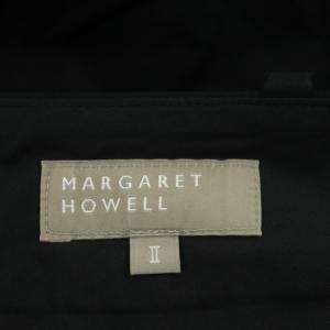 MARGARET HOWELL 20SS YARN DYE CRISP COTTON ラップパンツ キュロット ミモレ丈 2 黒 ブラック