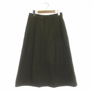 19AW MATT COTTON TWILL 台形スカート ロング タック 2 カーキ