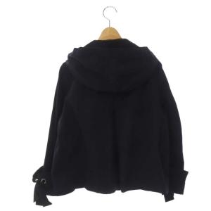 LANVIN en Bleu 袖リボンフードジャケット ジップアップ 裏地メッシュ 38 ネイビー