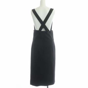 LANVIN en Bleu タイトスカート スリット ロング サスペンダー付き 36 ブラック