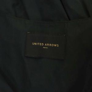 UNITED ARROWS コットン Vネック ロングワンピース ノースリーブ 38 黒 ブラック
