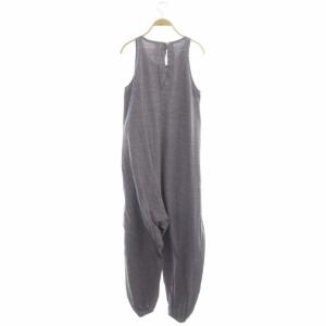 nagonstans オールインワン サロペット ノースリーブ サルエル Uネック 36 パープル