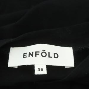 ENFOLD ワンピース ノースリーブ Aライン ロング クルーネック 36 黒 ブラック