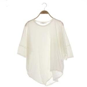 20AW カットソー Tシャツ 七分袖 オーバーサイズ アシンメトリー クルーネック 38 ホワイト