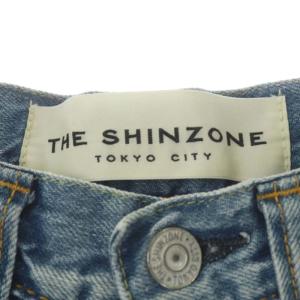 Shinzone ハイウエスト デニムパンツ ストレート ジッパーフライ 32 ライトブルー