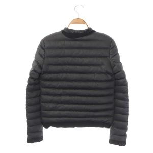 LANVIN en Bleu ノーカラーフリルダウンジャケット ジップアップ アウター 36 グレー ブラック