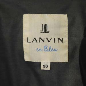LANVIN en Bleu ノーカラーフリルダウンジャケット ジップアップ アウター 36 グレー ブラック