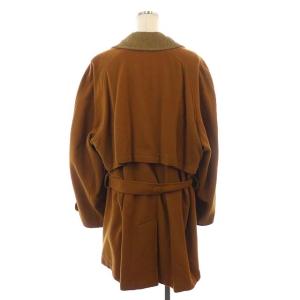 KENZO ウールダブルコート ヴィンテージオールド アウター ミドル丈 リボンベルト付き F キャメル