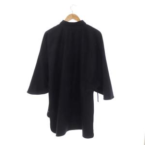 HAVERSACK ウールカシミヤデザインブラウス 長袖 チュニック丈 ドルマン 前開き 1 ダークネイビー
