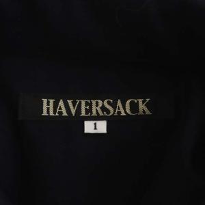 HAVERSACK ウールカシミヤデザインブラウス 長袖 チュニック丈 ドルマン 前開き 1 ダークネイビー