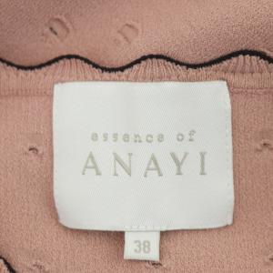 ANAYI essence of ANAYI パンチングデザイン ニットワンピース 38 スモークピンク