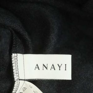 ANAYI ウールジョーゼットフレアシャツワンピース ロング 長袖 38 チャコール