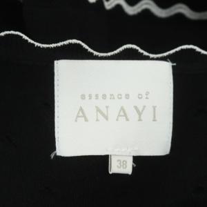 ANAYI essence of ANAYI パンチングデザイン ニットワンピース 38 ブラック