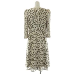 TO BE CHIC 総レース ワンピース ひざ丈 七分袖 40 ベージュ