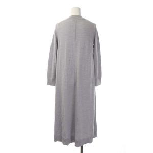 ANAYI ウールテンジクAライン ワンピース ニット ロング 長袖 36 ライトグレー