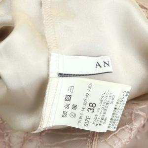 ANAYI 総刺繍 ノースリーブ ワンピース ひざ丈 レース 38 ピンク