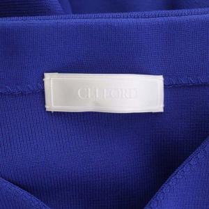 CELFORD 22SS ボリュームスリーブ Aラインニットワンピース ミモレ丈 七分袖 38 青 ブルー