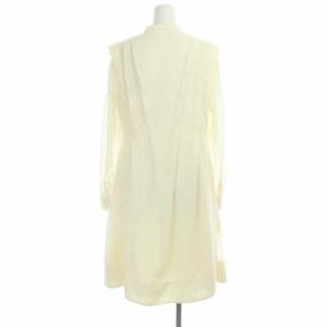 CELFORD 21AW カットジャガードミニワンピース 長袖 膝丈 シアー 38 アイボリー