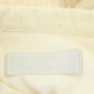 CELFORD 21AW カットジャガードミニワンピース 長袖 膝丈 シアー 38 アイボリー