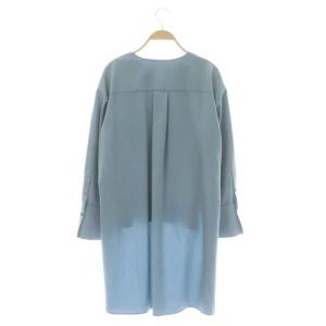 ADORE クリアツイルブラウス シャツ 長袖 チュニック丈 Vネック プルオーバー 38 スモークブルー