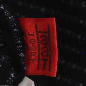 ISSEY MIYAKE Haat コットンバンドカラーチュニックワンピース 半袖 ミモレ丈 Iライン 総柄 プルオーバー 2 ブラック