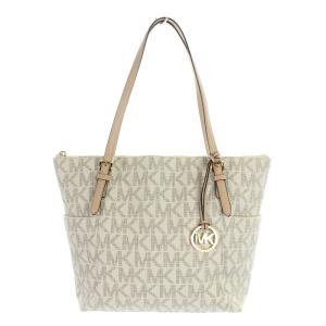 MICHAEL Michael Kors トートバッグ MKシグネチャー レザー ホワイト ベージュ