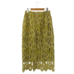 CELFORD ハートレーススカート ロング タイト 36 カーキ オリーブ