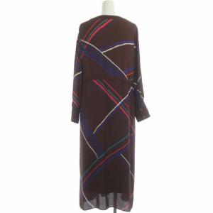 Diagram GRACE CONTINENTAL ラインプリントシャツワンピース ロング 長袖 インナー付き F マルチカラー