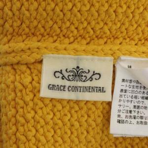 GRACE CONTINENTAL バスケット編みニットトップ ベスト フレア プルオーバー 36 ライトオレンジ