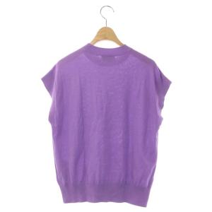 UNITED ARROWS C ボトルネック ニット カットソー 半袖 プルオーバー ラベンダー