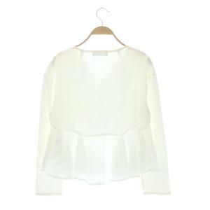 CELFORD 20SS ボリュームペプラムカットソー Vネック 長袖 38 オフホワイト