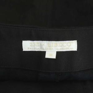 23区 LIBECOLINEN ワイドパンツ タック リネン スリット シアー 38 黒 ブラック