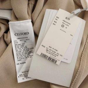 CELFORD 20AW ホールガーメントニットワンピース 長袖 ミモレ丈 フレア 36 ライトベージュ