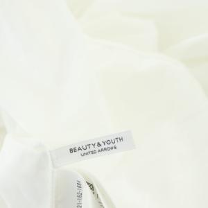 BEAUTY&YOUTH UNITED ARROWS バックボタンボリュームスリーブブラウス 長袖 コットン混 ホワイト