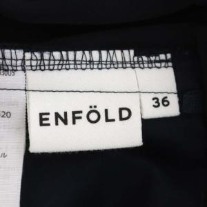 ENFOLD PEツイル ゴムジョッパーズパンツ テーパード タック イージー 36 ネイビー